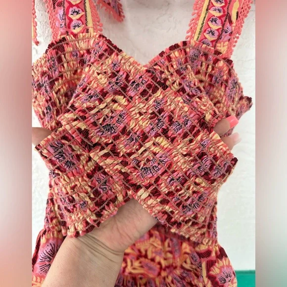 Omika Anthropologie Lana Cotton Tank Top Margo Poppy Small - Picture 5 of 9